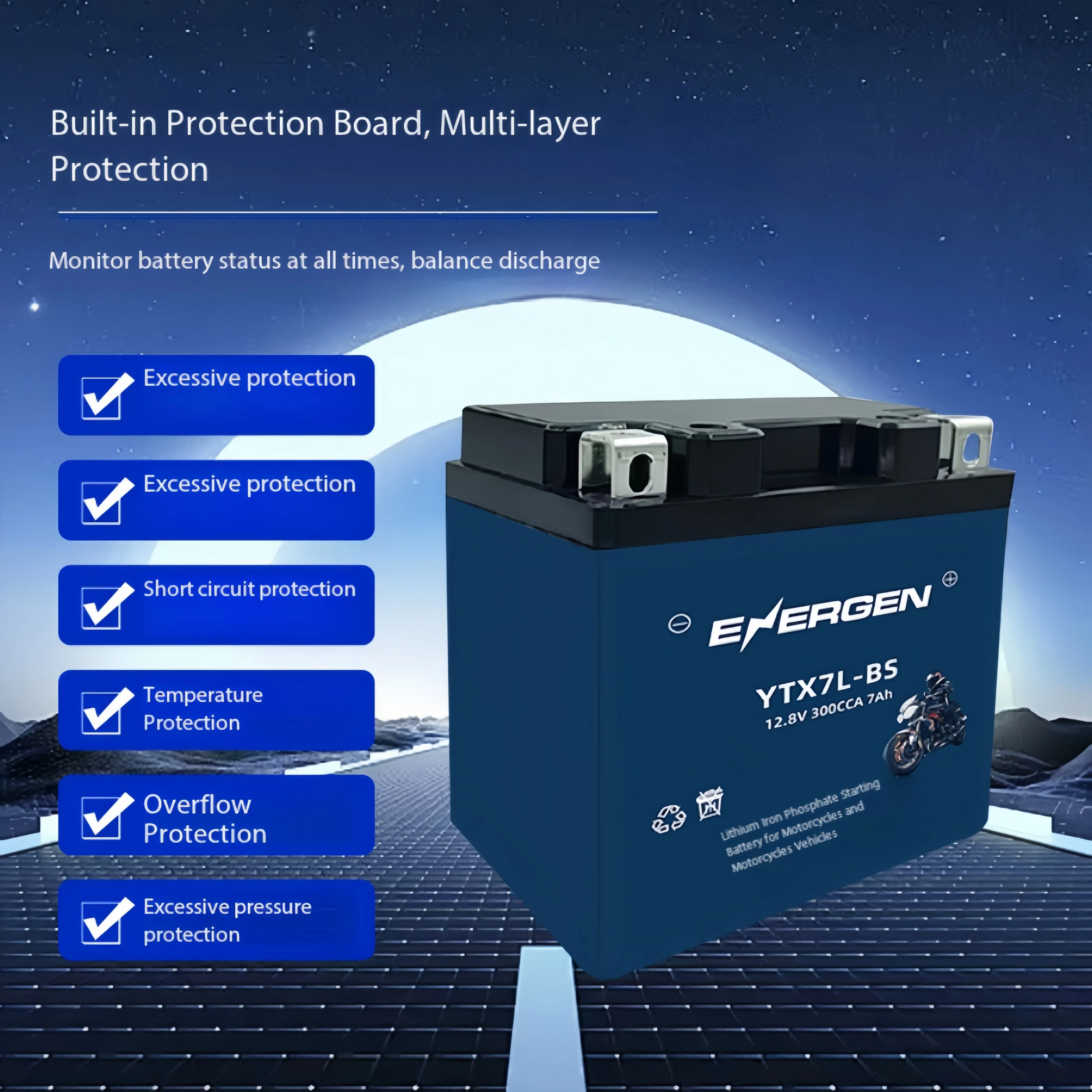 12.8V 4Ah 5Ah 7Ah 9Ah 12Ah 15Ah 20Ah Lithium Iron Phosphate Battery for Scooter Motorcycle Yamaha Suzuki Compatible