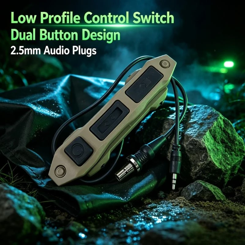 Tactical Remote Pressure Switch Dual Button Wire Control Button, hobby model light accessory two 2.5mm audio plugs