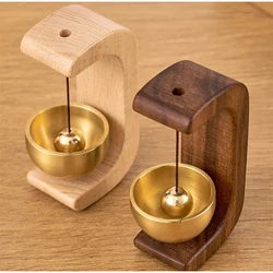 Magnetic Brass Wind Chimes, Doorbell, Aesthetic Solid Wooden Wireless Doorbell, Entrance Door Bell Pendant, Home DecorMinimalism