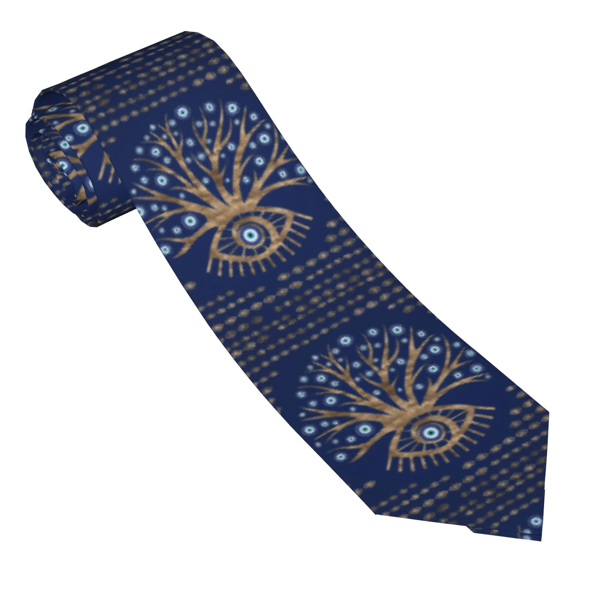 Greek Evil Eye Tree Mati Mataki Matiasma Necktie Men Silk 8 cm Neck Ties Suits Accessories Gravatas Wedding Accessories  Office