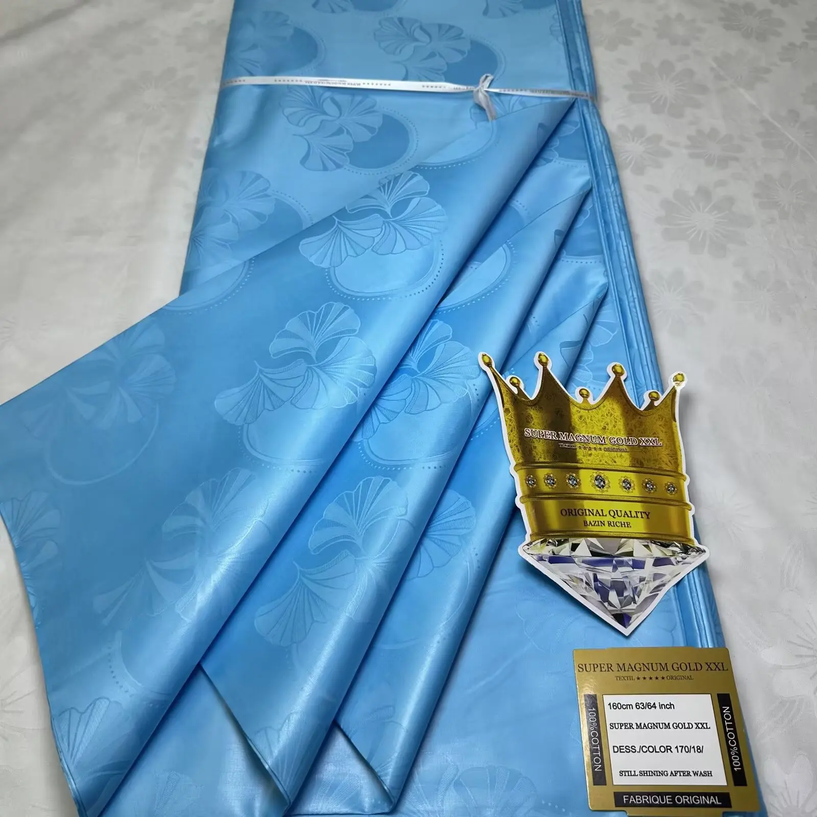 

5Meters Perfumed African Bazin Brocade Fabrics for Dress 100% Cotton Team Bazin Riche Brode Jacquard Material for Clothes