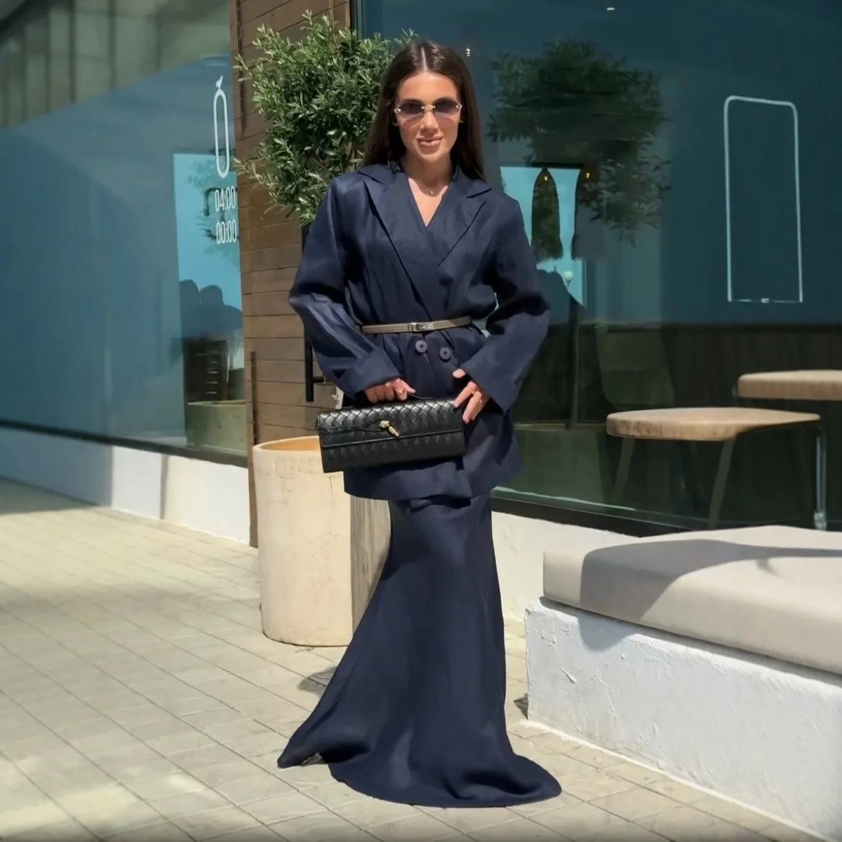 

2025 летний новый свободный элегантный костюм с длинным платьем