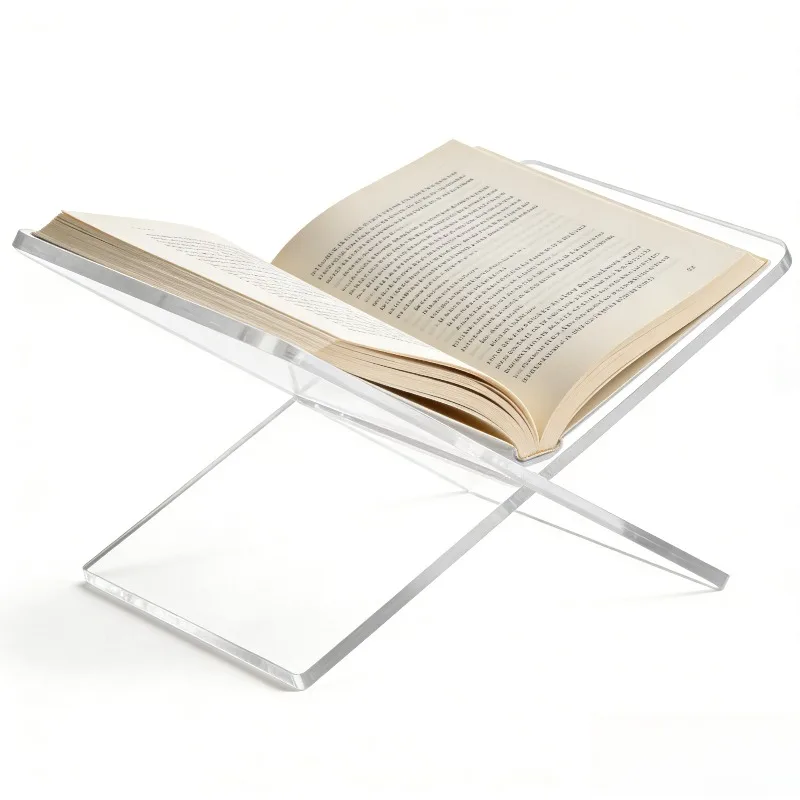 1pcs Acrylic Reading Book Stand Book Display Tray Desk Organizer Shelf Transparent Desktop Storage Display Rack for Home Office