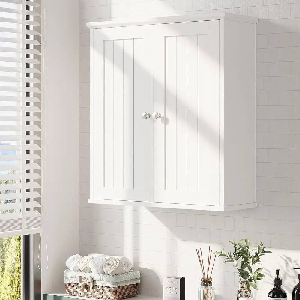 

Bathroom Wall Cabinet, Bathroom Cabinet Wall Mount, Over The Toilet Space Saver Storage Cabi, White Medicine Cabiwith 2 Do