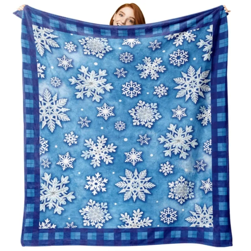 

Одеяло в виде снежной клетки, идеальный подарок для детей для мальчиков и девочек, мягкое одеяло на рождественский сезон, идеально подходит для постельного белья, дивана