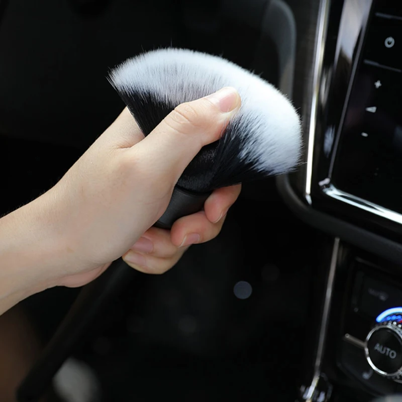 Cepillo para detalles de Interior de coche, plumero supersuave con cerdas sintéticas, accesorios para salpicadero