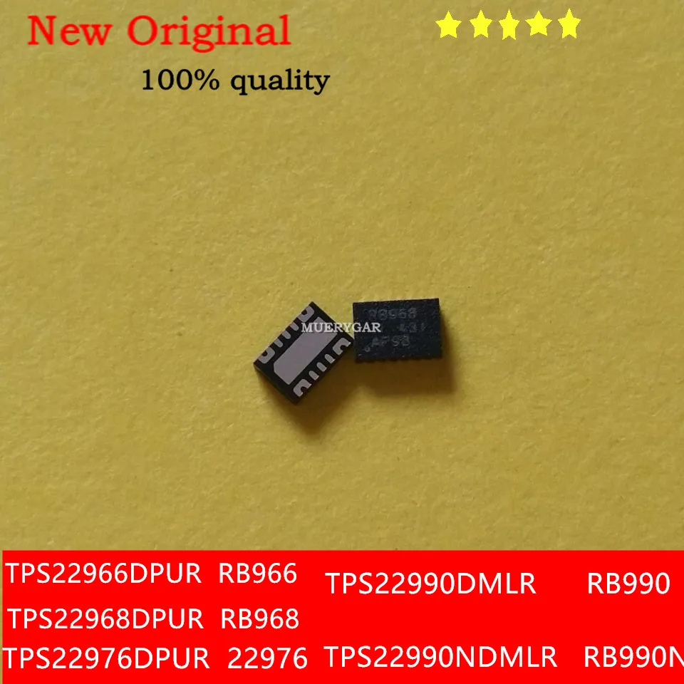 

(5-200 шт.) 100% новый TPS22966DPUR RB966 TPS22968DPUR RB968 TPS22976DPUR 22976 TPS22990DMLR RB990 TPS22990NDMLR RB990N WSON-14