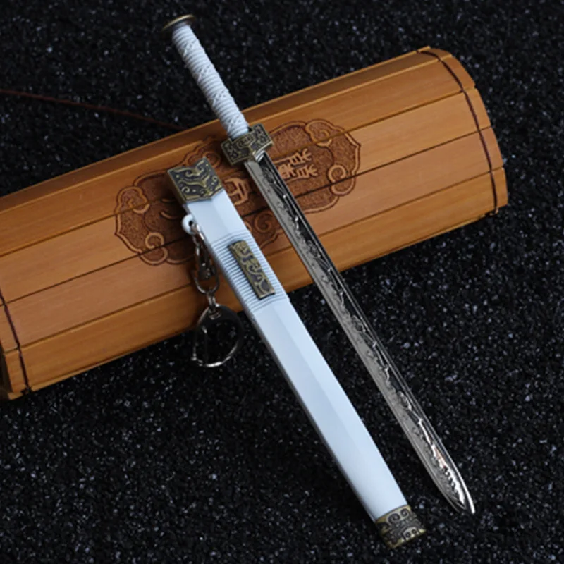 6.69in Anime Peripheral Qin Shi Huang Sword With Scabbard Keychain Pendant Ancient Metal Sword Model Series Collectible Toy Gift