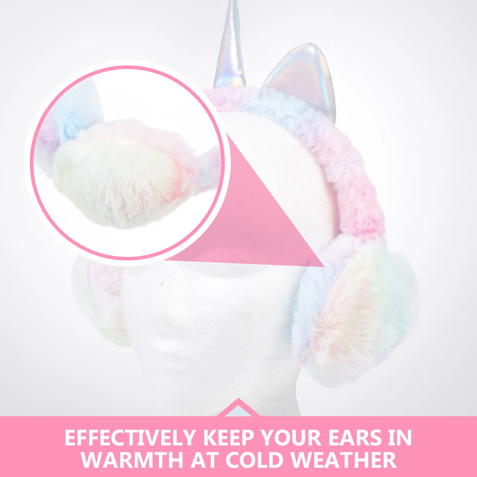 Penutup kepala Unicorn Earmuff, tutup hangat warna-warni untuk perempuan