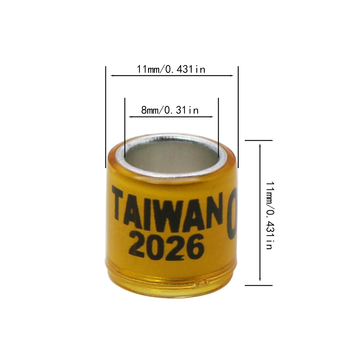 100 قطعة 2026 حمامة القدم الدائري ID 8 مللي متر مع أرقام الألومنيوم البلاستيك سباق حمامة التدريب في الهواء الطلق بمناسبة الدائري