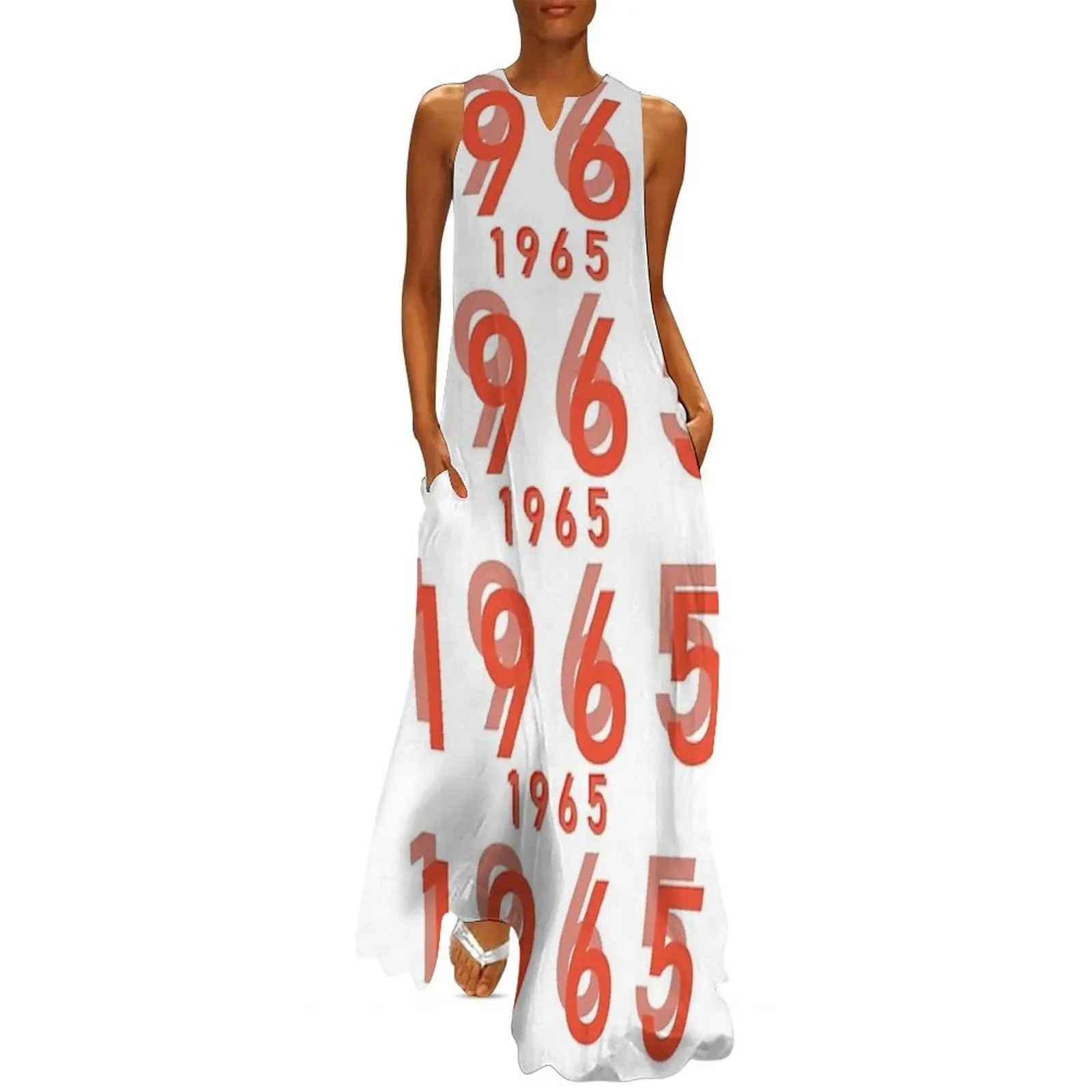 

1965 Date of Birth design Long Dress elegant women's sets Clothing female beach outfits for women