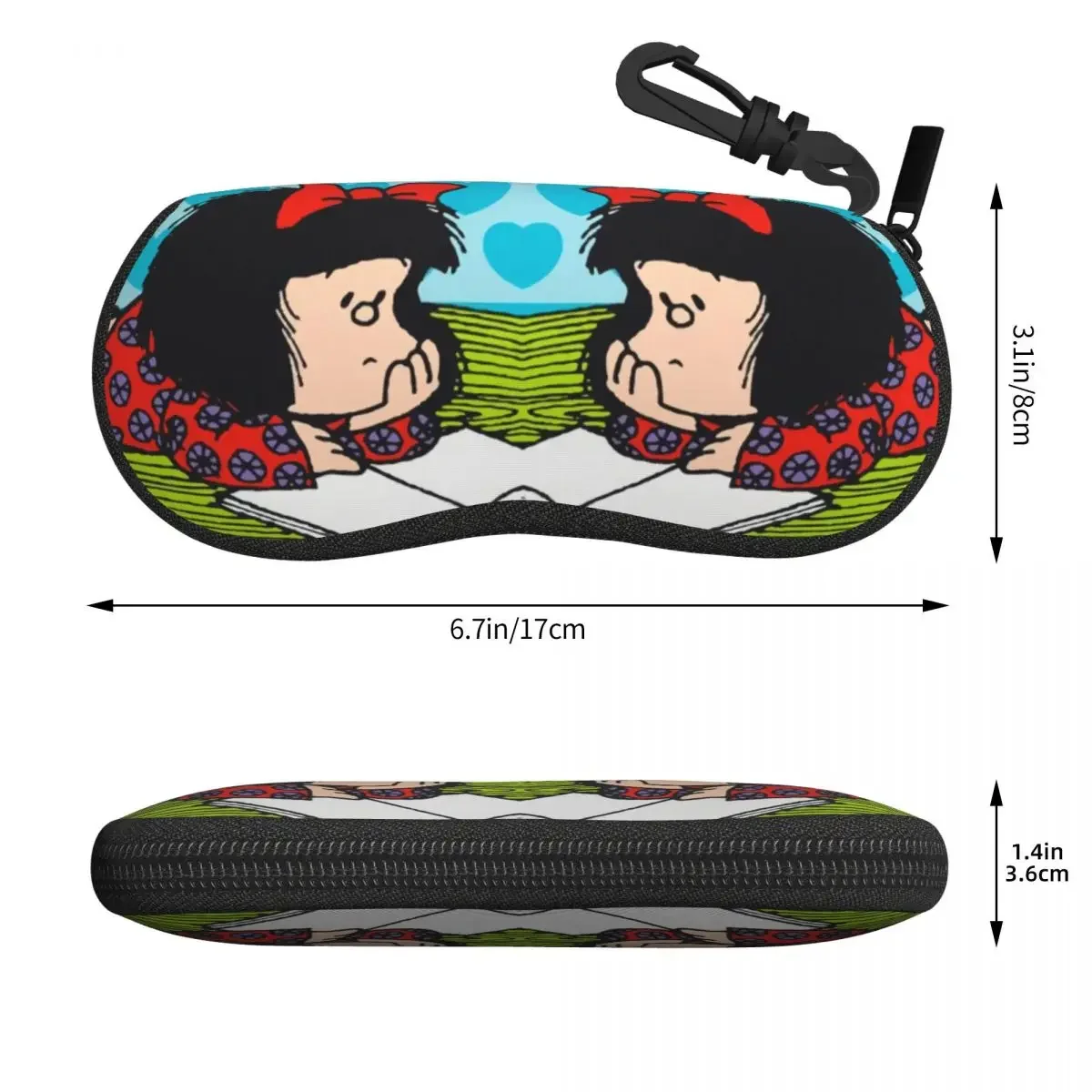 Custom Mafalda Kawaii Sunglasses Soft Case Neoprene Zipper Anime Shell Eyeglass Case Protective Box For Glasses