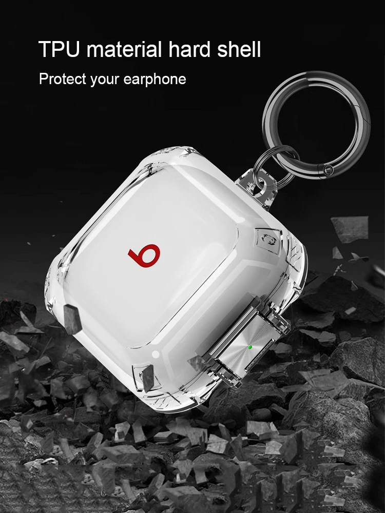 Transparente Cor TPU Hard Shell Case, All Inclusive Split Design, Fone de ouvido Compatível com Beats Fit Pro