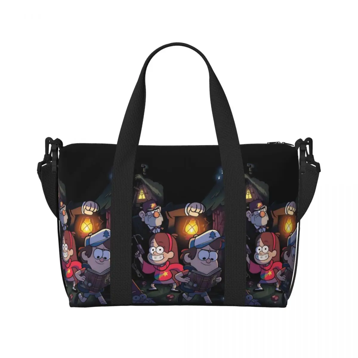 

Пляжная большая сумка Gravity Falls на заказ для женщин, очень большие сумки для ручной клади в тренажерном зале, комедийные аниме, дорожные сумки для покупок