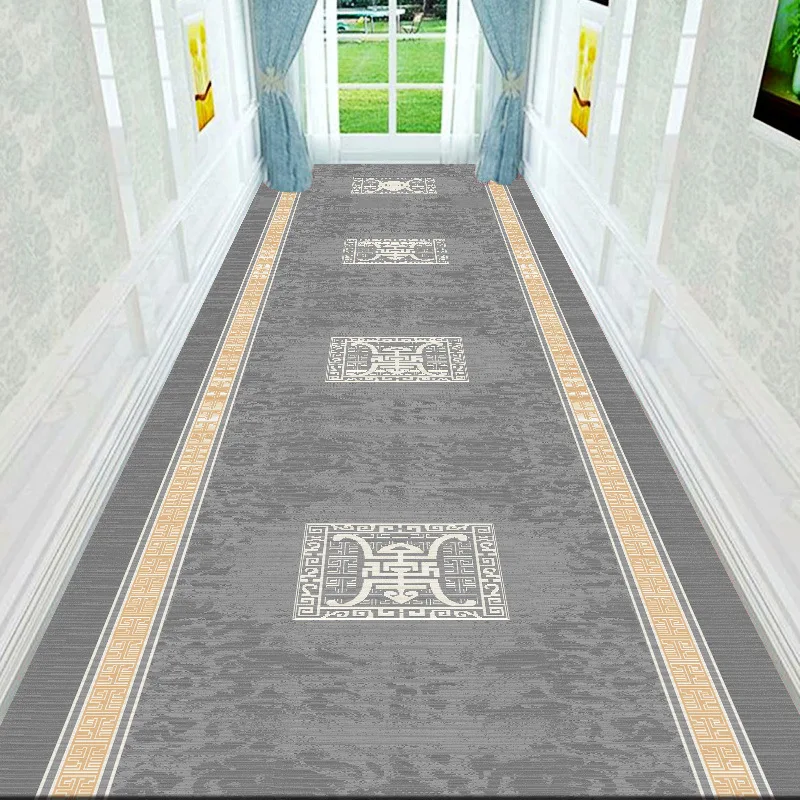 Classical European Lobby Long Hallway Stairs Luxury Carpet Hall Entrance Home Decor Corridor Aisle Runner Customable Wedding Rug