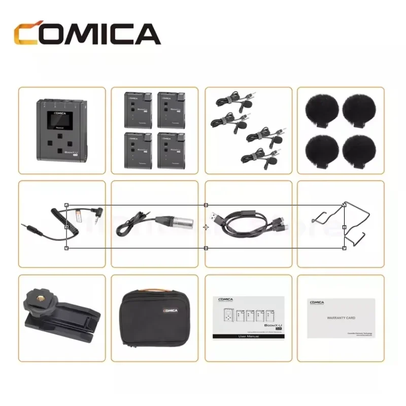 2026 Comica BoomX-U QUA 4 Channels UHF Wireless Lavalier Microphone System For Camera Phone Video Shooting Interview Live Stream