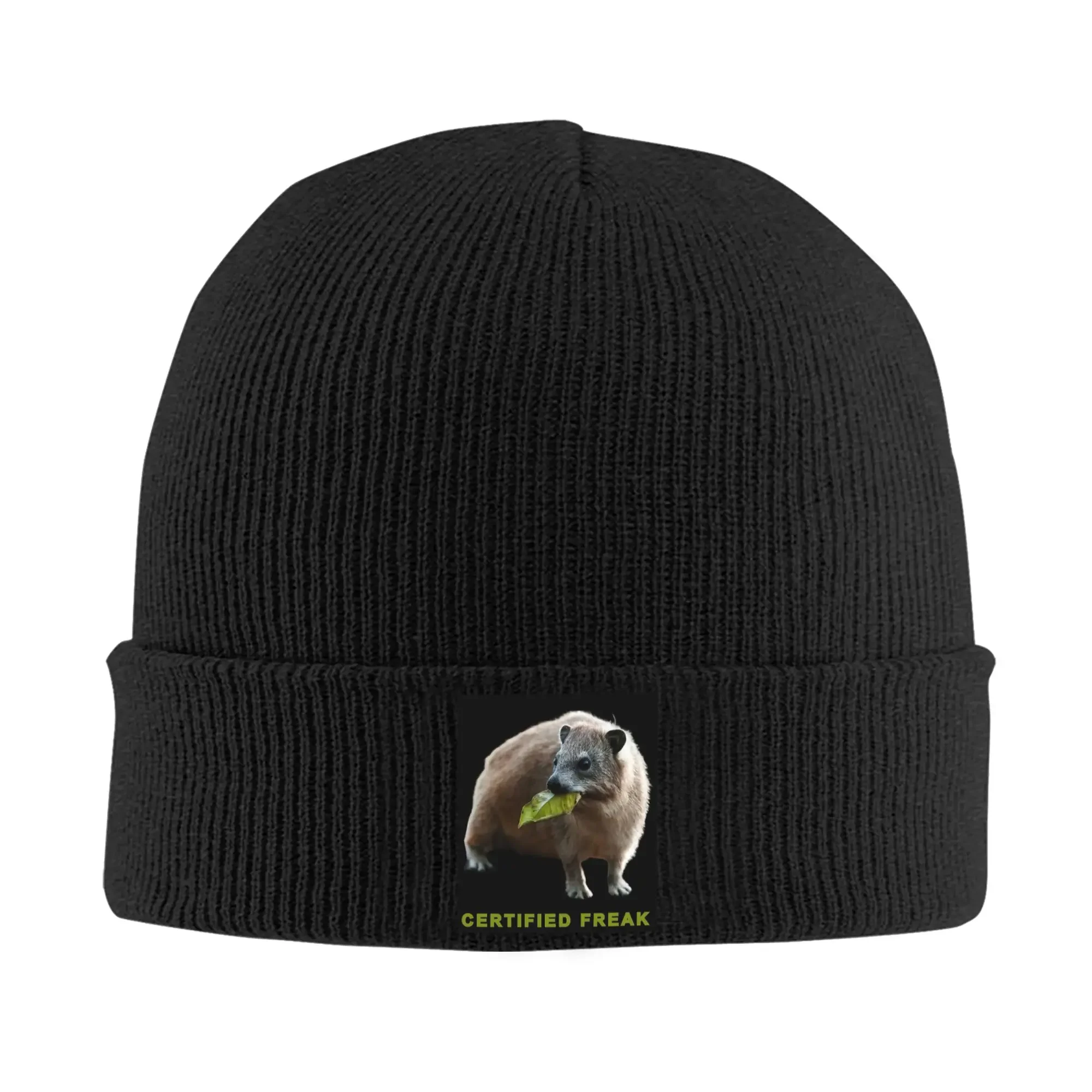 Rock Hyrax Photo Certified Freak Vampire Warm Knitted Cap Winter Knit Bonnet Hat Skullies Beanies Hip Hop Caps for Unisex
