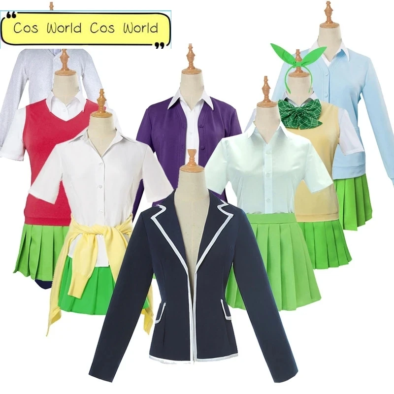 

Anime Quintessential Quintuplets Miku Nakano Ichika Nino Cosplay Costume Nakano Yotsuba Skirt School Uniform Mardi Gras Dress