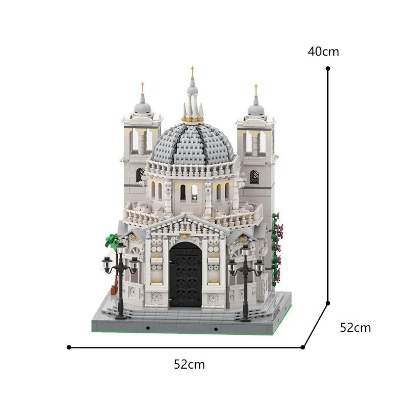 BuildMoc Famous Santa Maria Della Salute Palace Building Block Set Veniced Castle House Bricks Toys Children Birthday Xmas Gifts