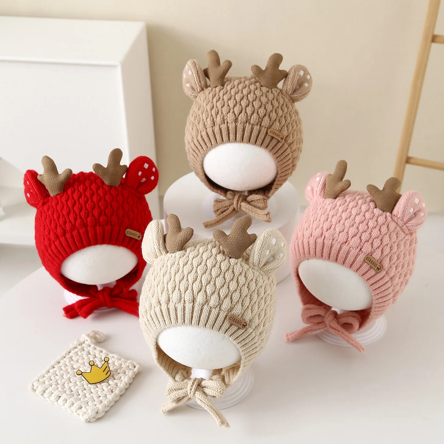 

Baby Hats For Girls Boys Winter Autumn Thickened Warm Knitted Ear Protection Children's Knitted Hat Toddler Boy Girl Caps 5-18M