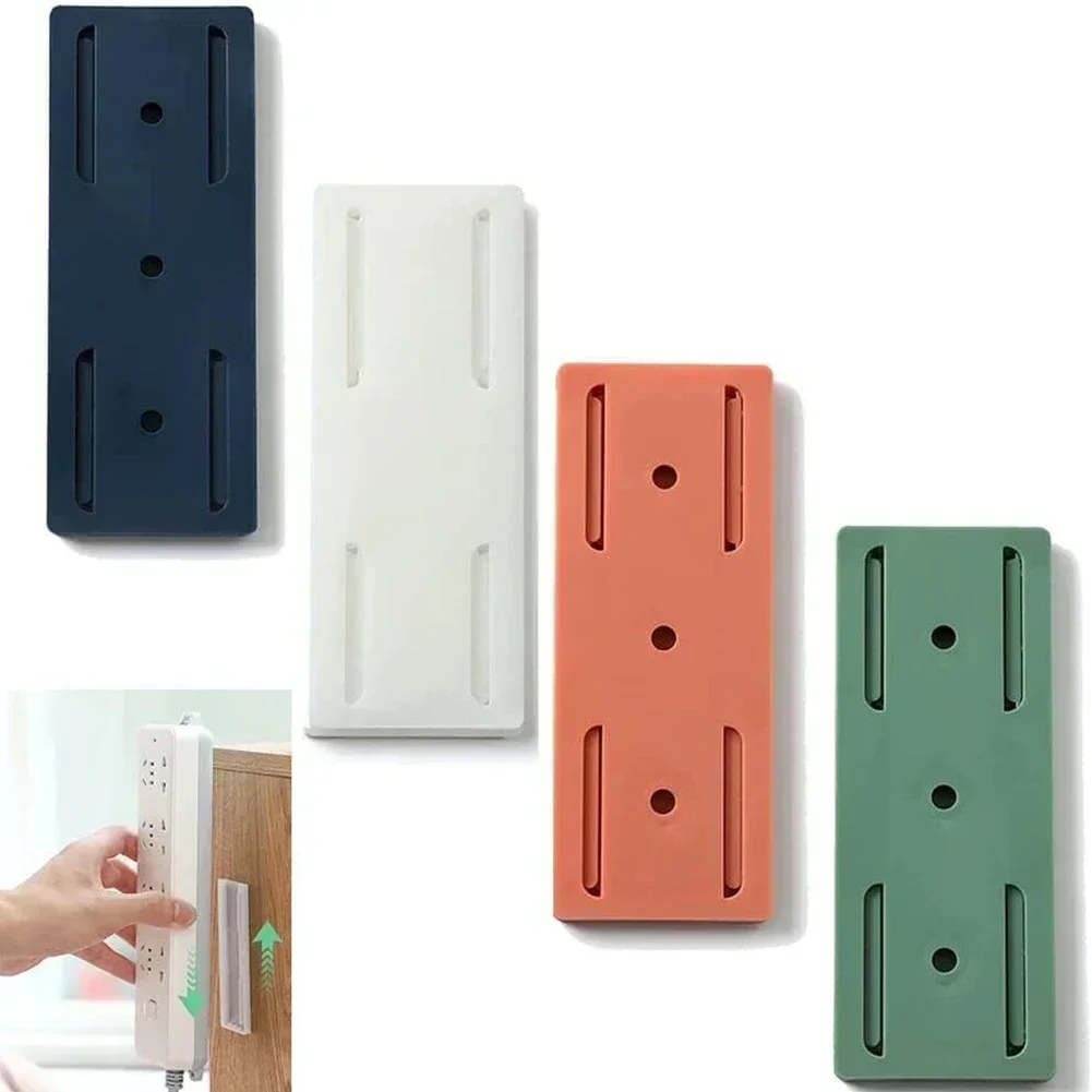 Reusable Socket Holder ABS Wall-Mount Self-Adhesiv Power Strip Holder Plug & Extension Organiser Fixed Power Strips Wall