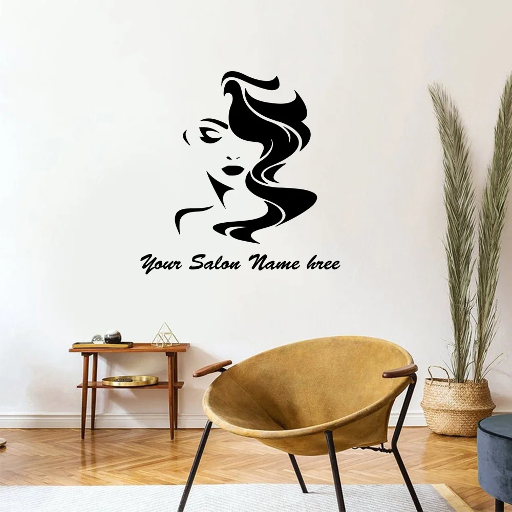 1 pc diy cool salon art Custom name Wall Sticker Wall Decal Sticker Home Decor For Living Room Bedroom Decal Creative Stickers