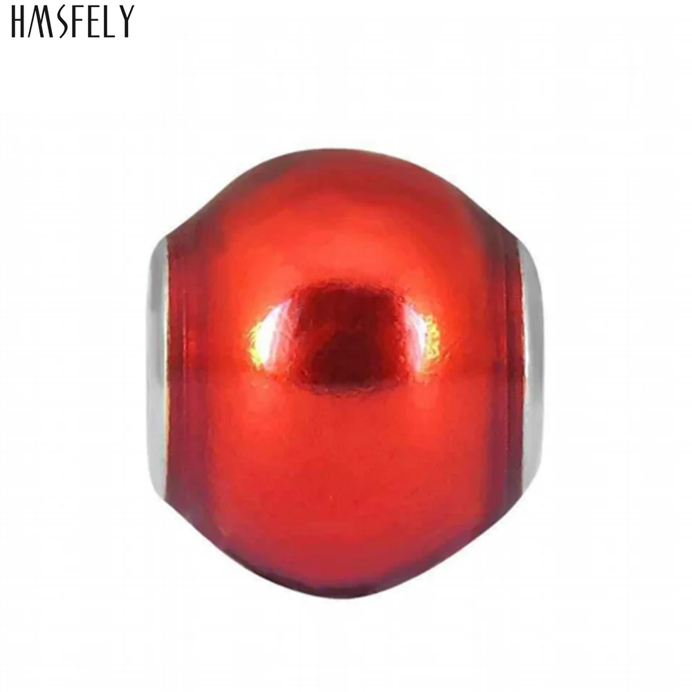 

HMSFELY Big Hole Spacer Beads For Charm Women Bracelet Jewelry Making Accessories Bead 316l Stainless Steel Beads