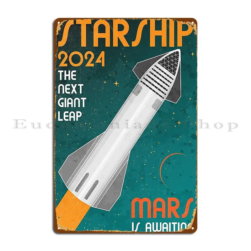 Starship The Next Giant Leap Retro Metal Sign Garage Club Party Printing Garage Cinema Tin Sign Poster