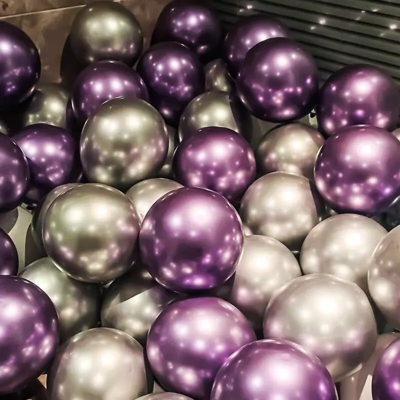 10/20/50 قطعة 10 بوصة بالونات اللاتكس المعدنية ل حفل زفاف وعيد ميلاد ديكور ، بالونات معدنية لتوريد عطلة مهرجان الحدث #4