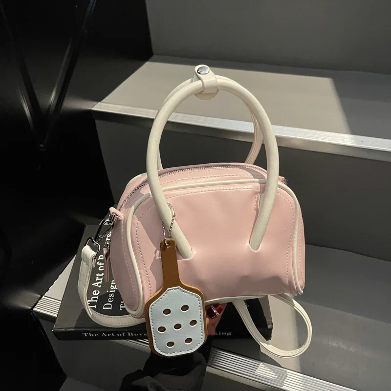 

2025 Summer Colorblock Boston Bag for Women Stylish Shoulder Tote Fashionable Crossbody Purse Elegant Casual Handbag