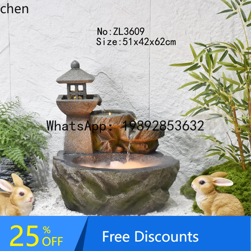 

A Imitation Stone Fiberglass Indoor Landscape Flowing Water Ornament Circulating Courtyard Tea Room