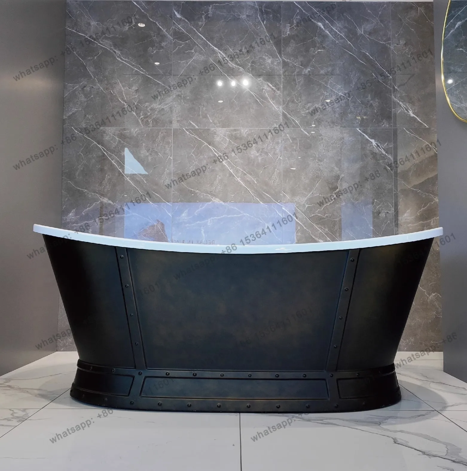 

Acrylic freestanding bathtub Vintage French hotel B & B integrated seamless bathtub