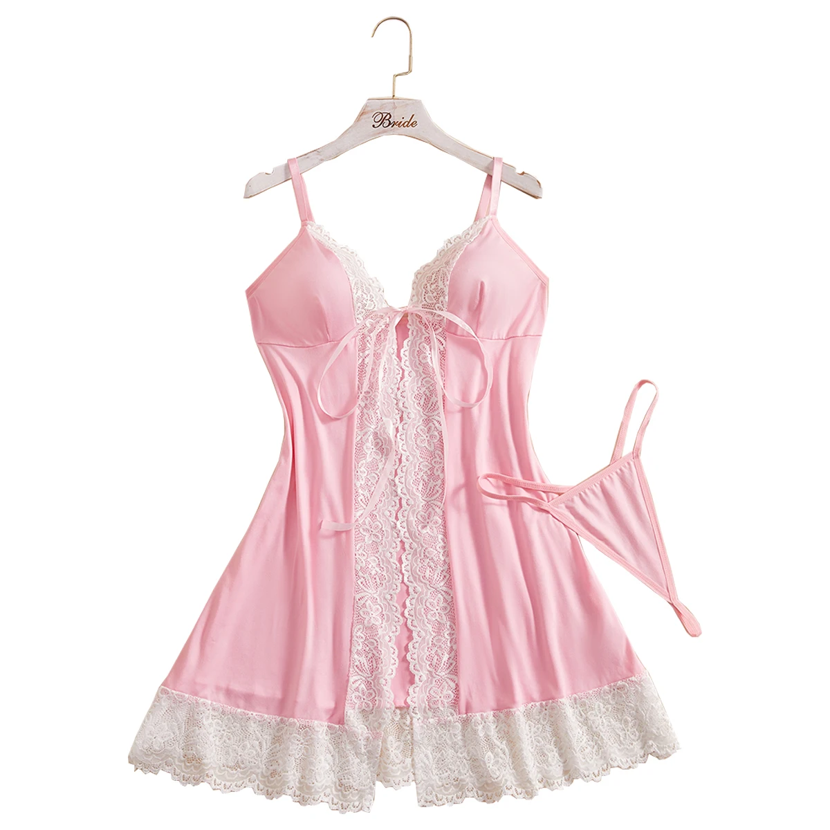 Lingerie Babydoll With Lace Trim Sleepwear Nightwear Pajamas Sexy Sleepwear For Women Gift Set