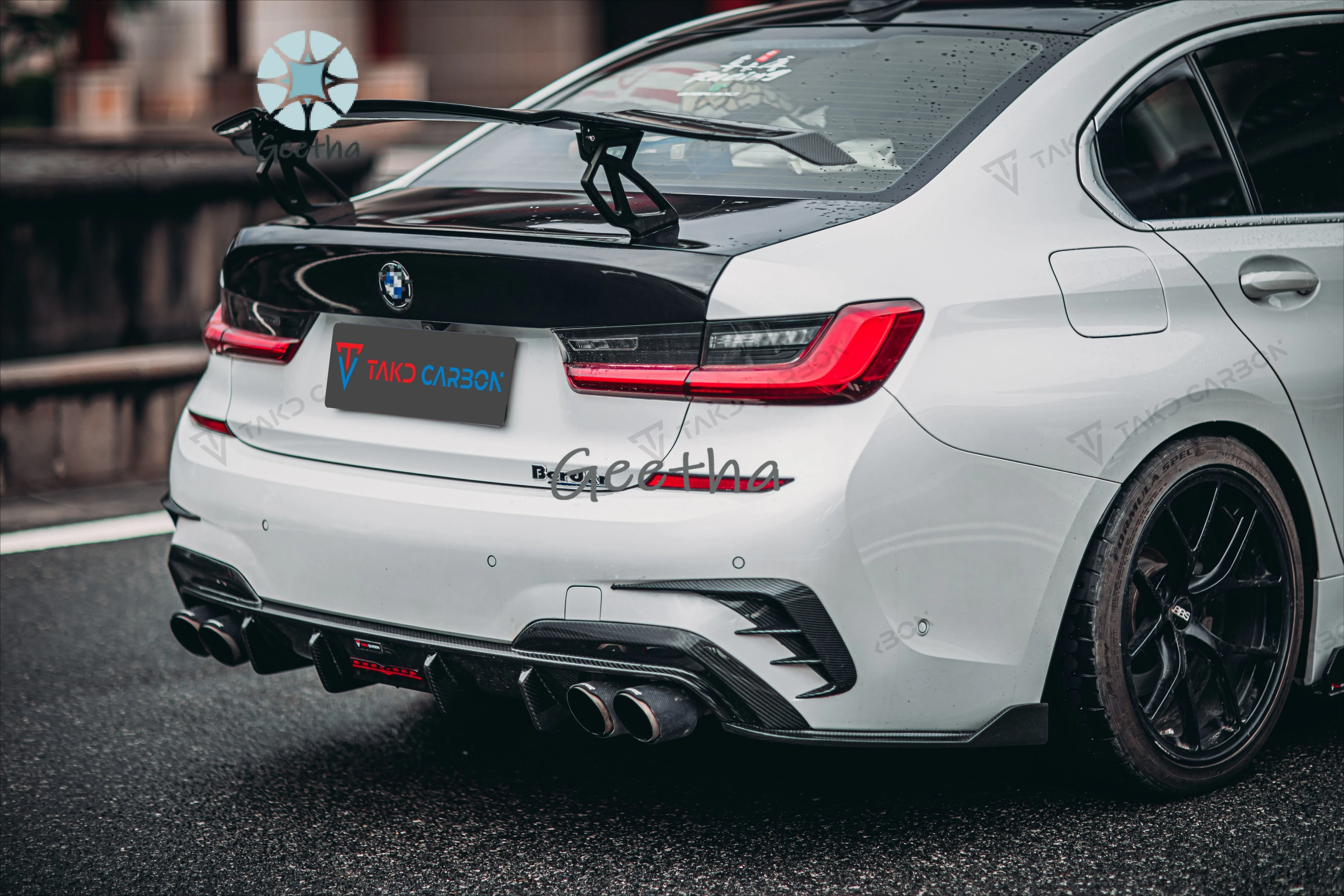 

For TAKD Carbon Car Data Development Dry Carbon Fiber Rear Bumper Lip Diffuser For BMW 3 Series G20 2019-2022
