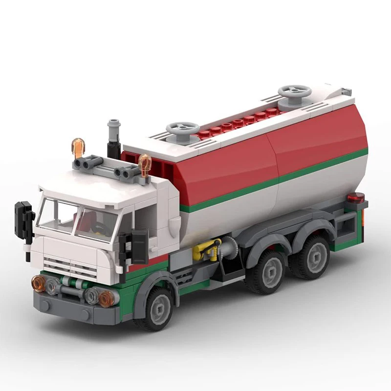 MOC-92111 puzzle block children's creative brick toy set engineering car series old style oil tank truck boy car model gift