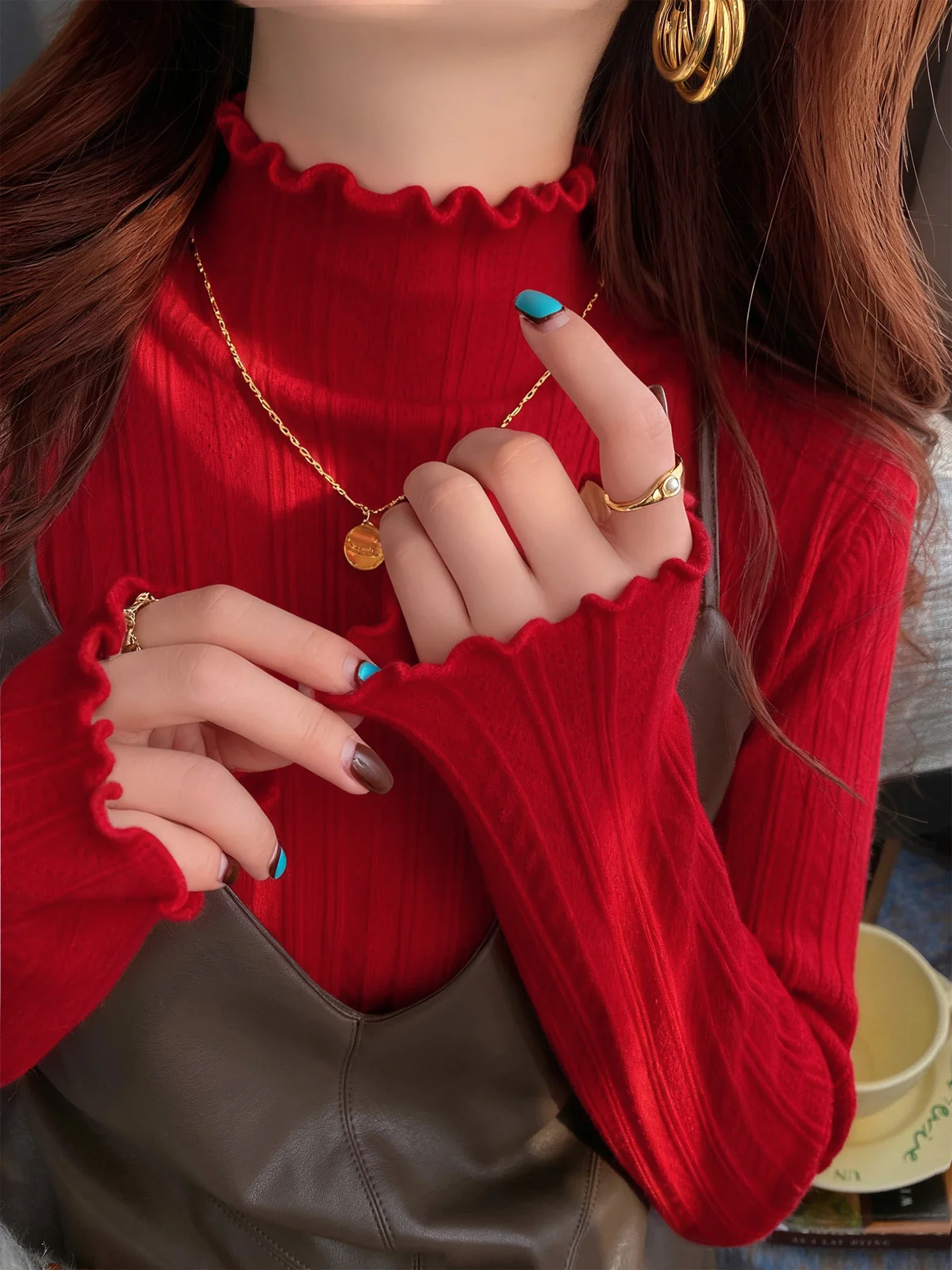 Sueter Feminino Bianco Collo a lupetto Maglione lavorato a maglia Donna Pullover Nuovo maglione lavorato a maglia a maniche lunghe Pullover Donna Top Maglieria Q2177