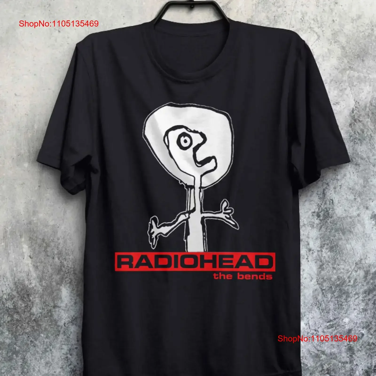 تي شيرت RADIOHEAD أسود للرجال والنساء عتيق مغسول وممتد للجنسين موضة متعددة الاستخدامات قليلاً كاجوال ناعم قابل للتنفس #1