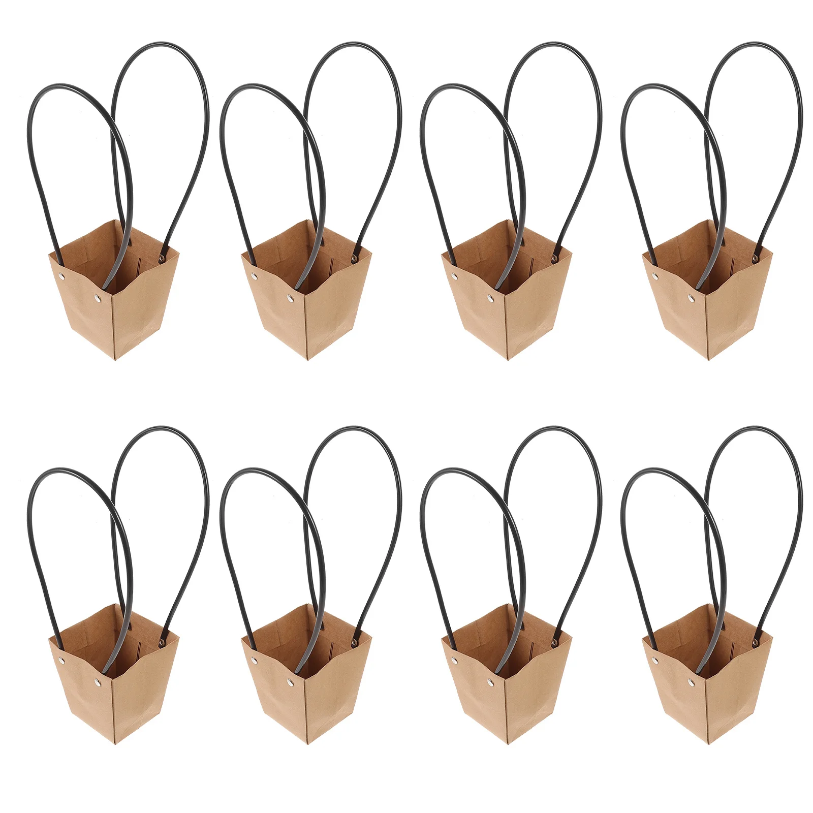 

10pcs Handheld Floral Box Kraft Paper Bouquet Bags Waterproof Flat Bottom Reusable Flower Packaging Bag For Gift Wedding Dried