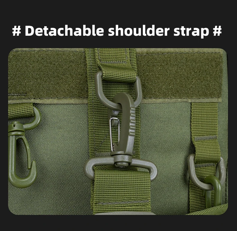 Taktischer Angelrucksack, Tackle-Tasche mit Rutenhaltern, Aufbewahrung von Fischgeräten, Molle, Camping, Wandern, Outdoor, multifunktionale Tasche – Detail 12