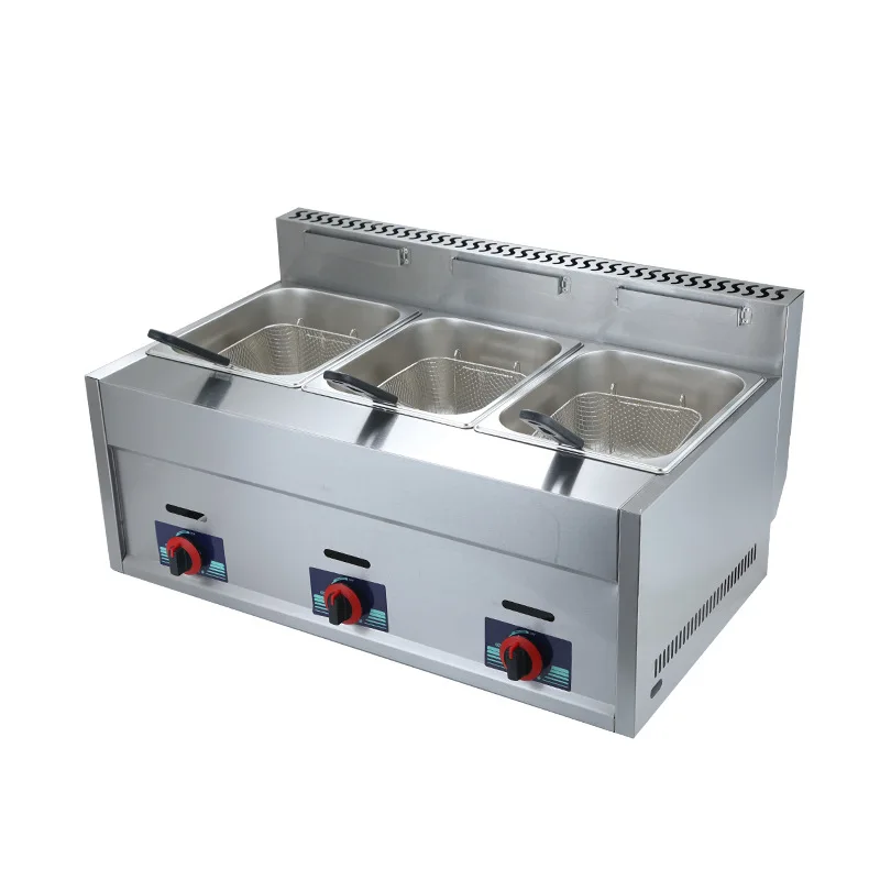 

Fryer, gas three-cylinder, stainless steel, fryer