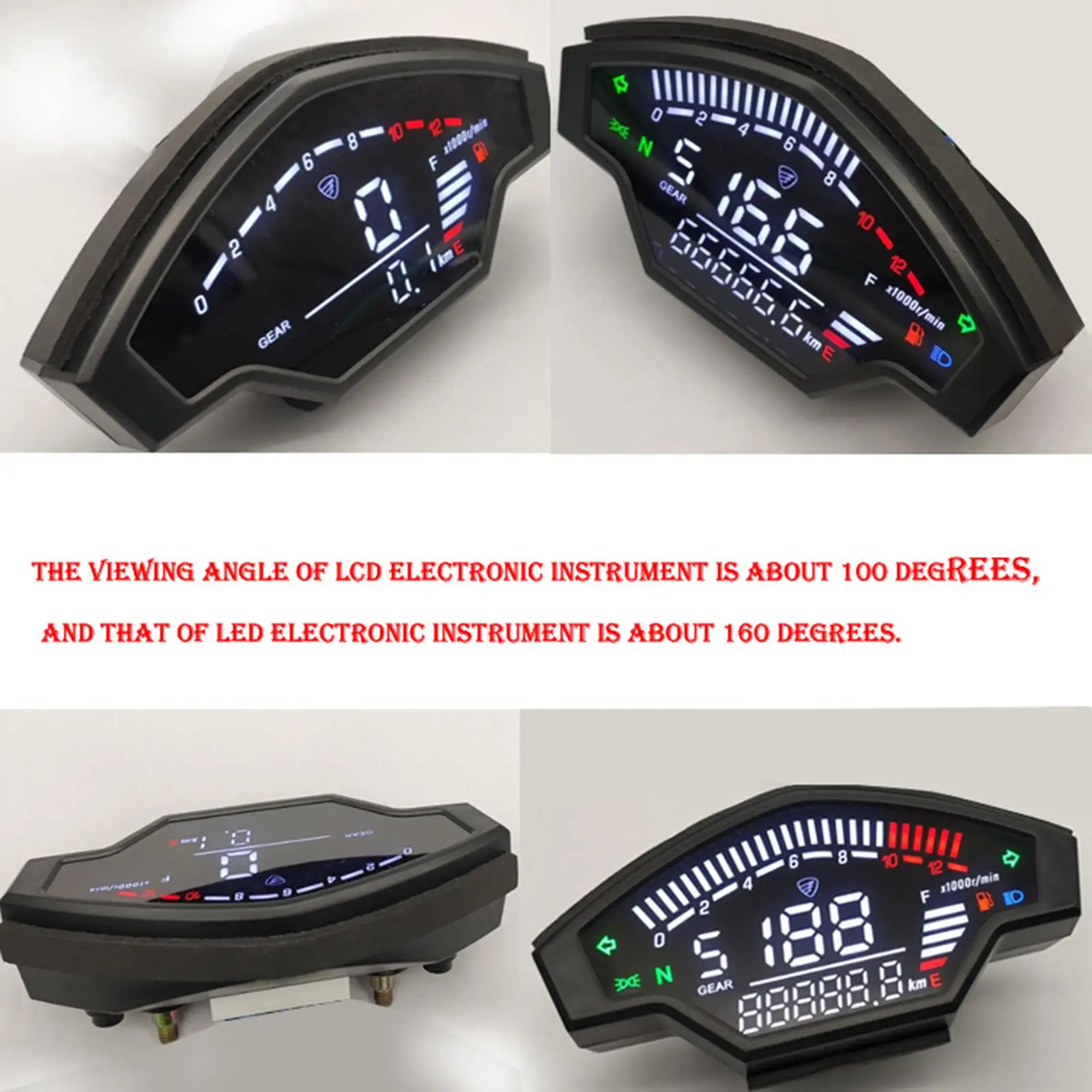 

Motorcycle Speedometer Durable Oil Level Meter Gauge Motorbike Tachometer Odometer for KR200 Electric Motorcycle Accessory