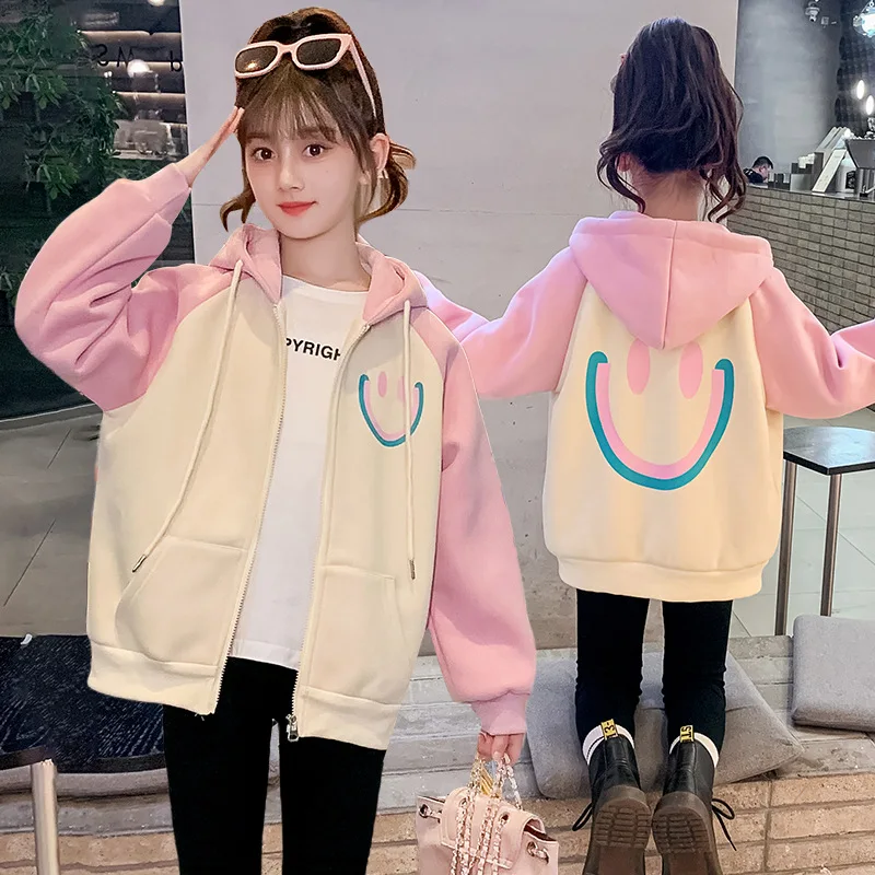 

Girls Jackets Fashion Casual Print Coat Spring Fall Korean Sport Outerwear Kids Long Sleeve Patchwork Tops 4 6 8 10 11 12 Years