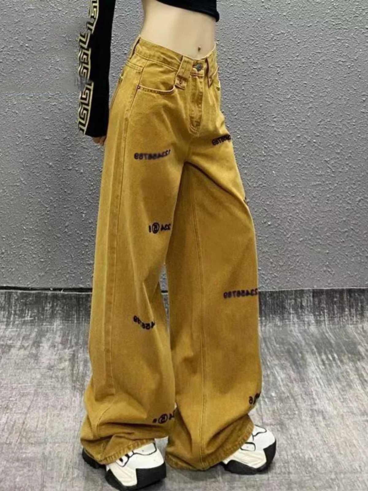 

High Waist Wide Leg Jeans Women's Loose Fit Straight Cut Antimicrobial Denim Pants Spring New Sle Faionable Slimming