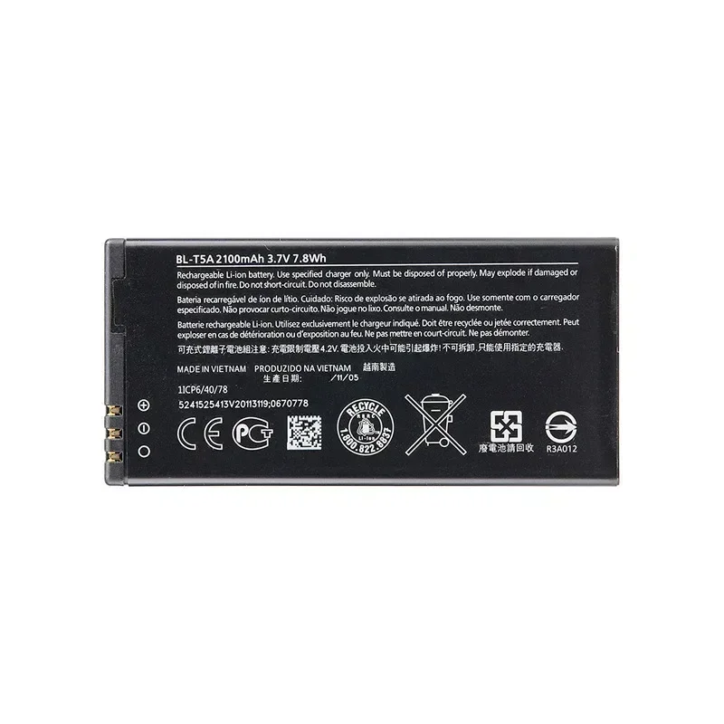 Original BL-T5A 2100mAh Replacement Battery For Nokia Microsoft Lumia 550 730 735 738 RM1038 RM1040 BLT5A  Li-Polymer Batteries