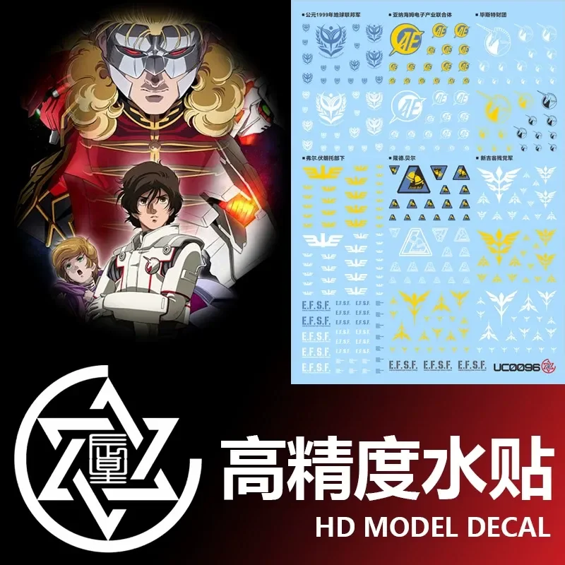 Chenxing High-Precision Waterslide Decals for UC0096 Self-protection Gene Federation Xiaya Military Emblem General Logo Hobby