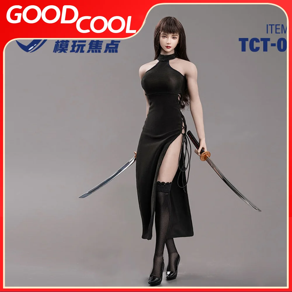 In Stock TCT-042 1/6 Scale Female Hollow Strap High Waist Slit Dres For 12 inch Action Figure Body Dolls Mini Katana Model Toys