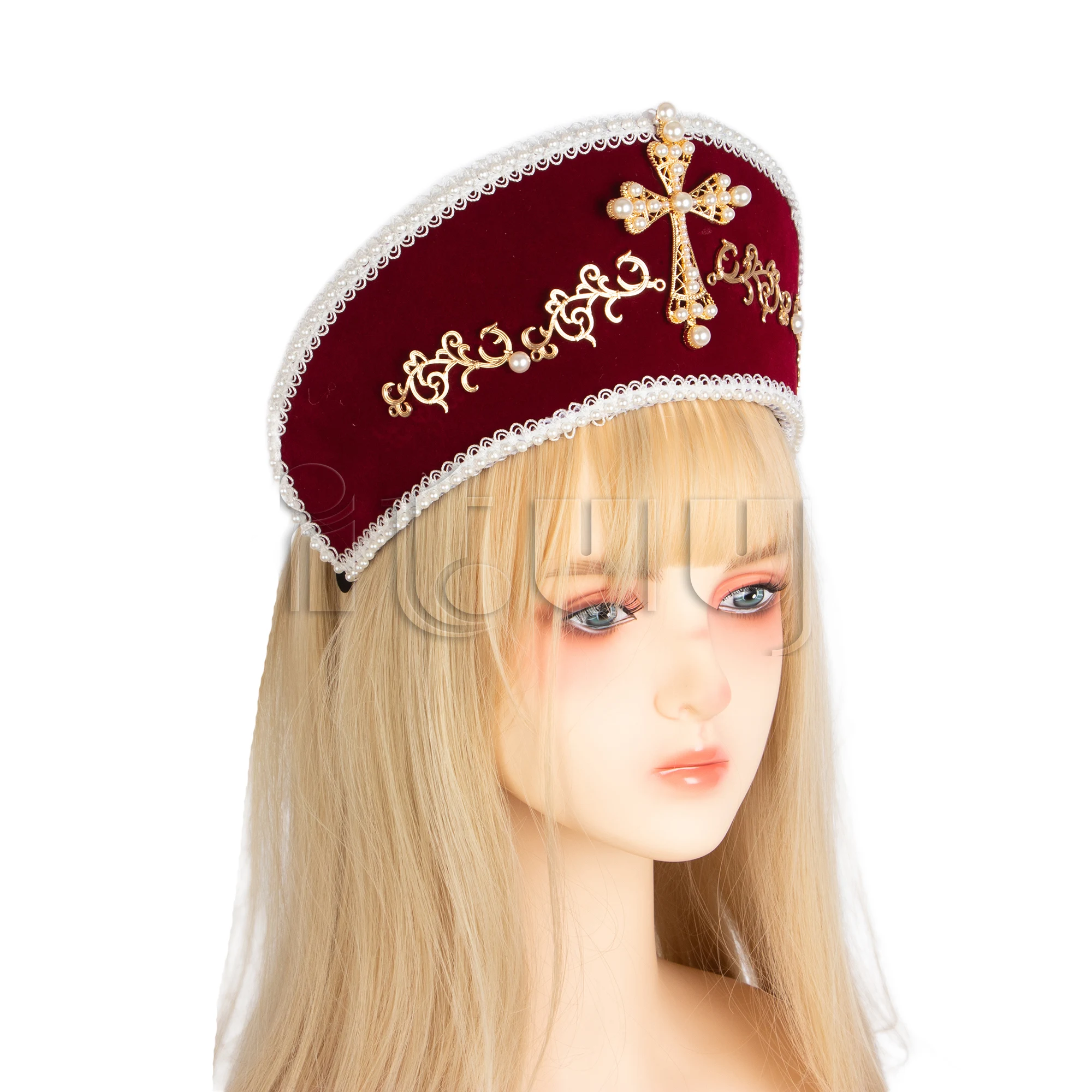 Renaissance Tudor Crown Headpiece Lolita Gothic Crown Headband Anne Boleyn Medieval Women Baroque Elizabethan Headdress Coronet