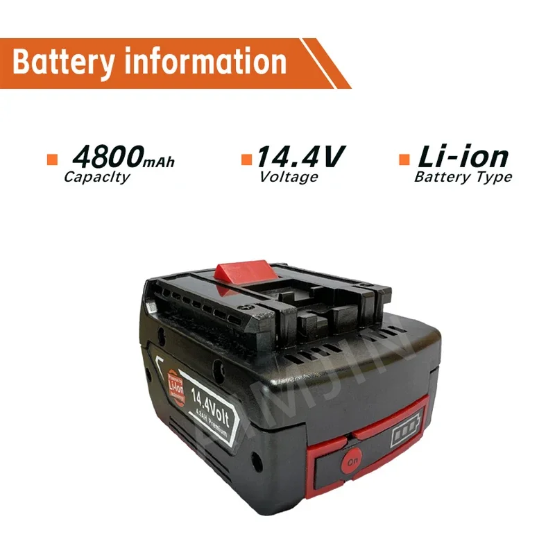 

True Capacity Replacement Battery for Bosch 4.8Ah 14.4V Power Tool and Compatibility with GBH GDR GSR 1080 DDS180 BAT614G