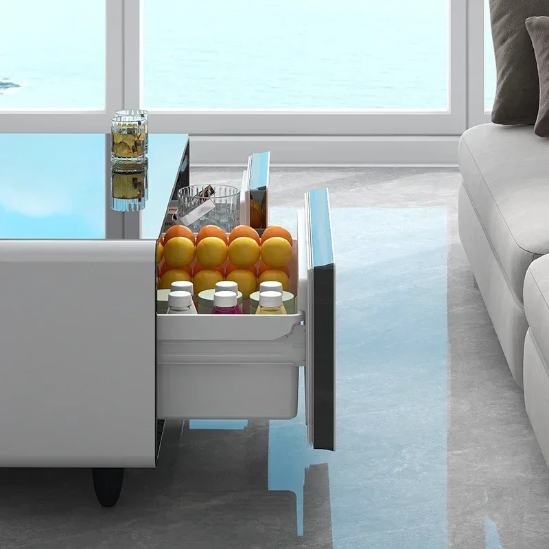 Multifunktionaler Smarter Couchtisch mit Integriertem Kühlschrank für Sommerliche Zusammenkünfte