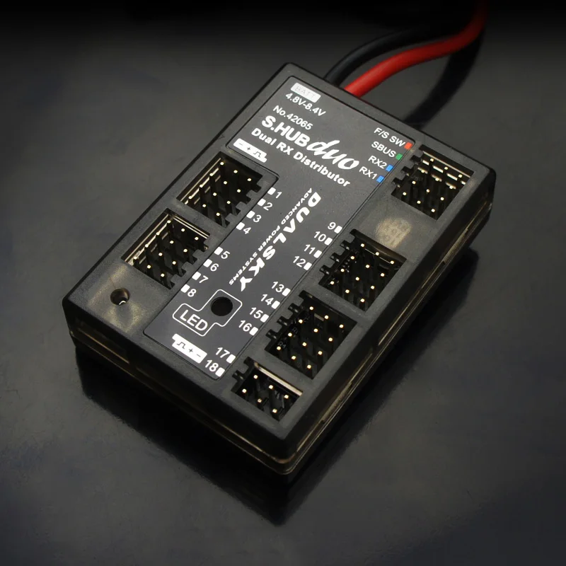 SHUB DUO Dual Receiver Redundancy Power Management System 18CH Distributor for Jet Turbine Gas Engine Power Safe